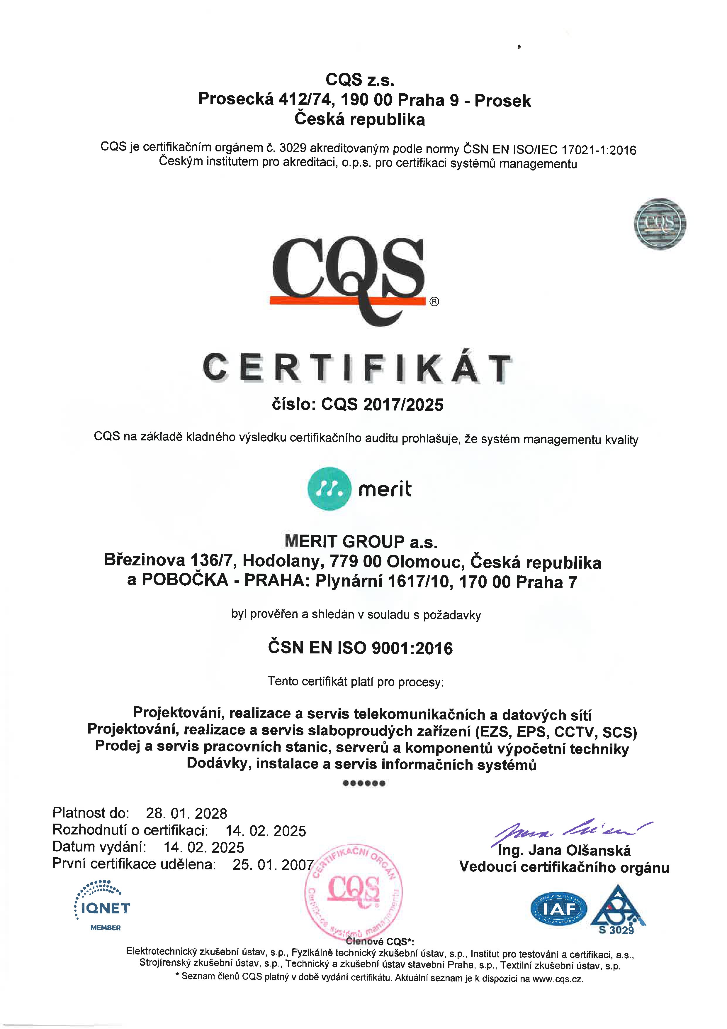 certifikát