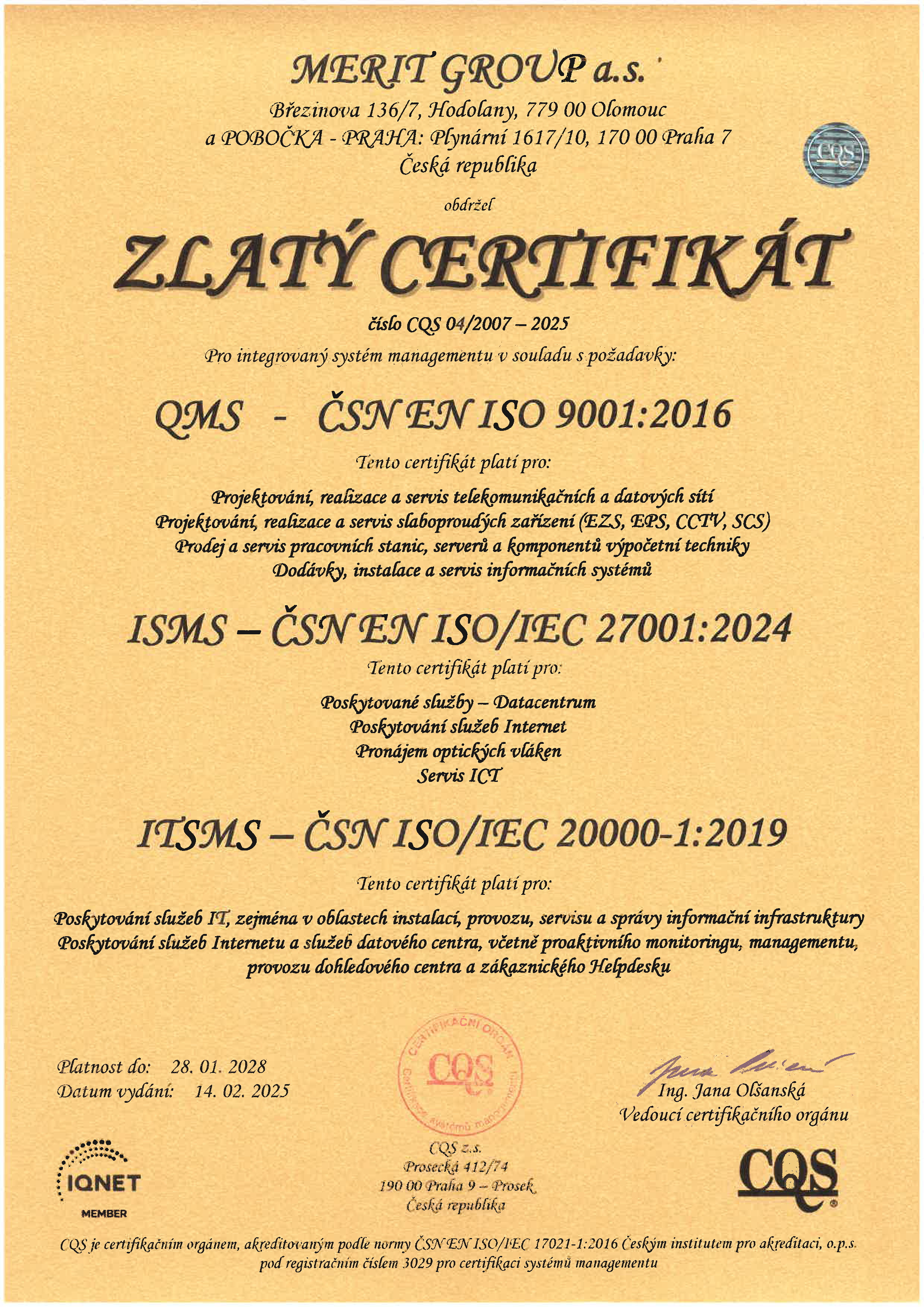 certifikát